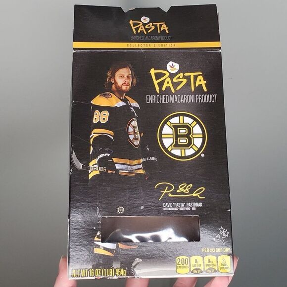 Limited Edition David Pastrnak Boston Bruins Collectible Penne Pasta Box Empty - Picture 2 of 6